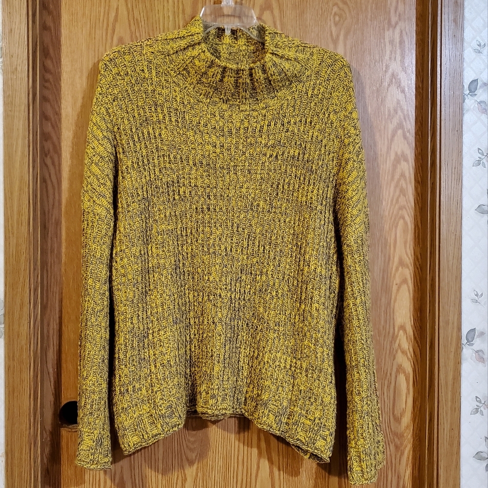 BP mock neck marled pullover sweater yellow/gray cotton blend size 3X
